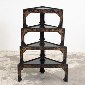 Set of Four Chinoiserie Stacking Corner Tables