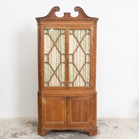 Georgian Style Country Pine Corner Cabinet