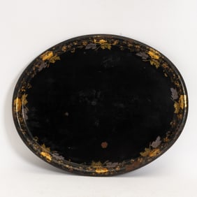 Painted Tole Oval Tray