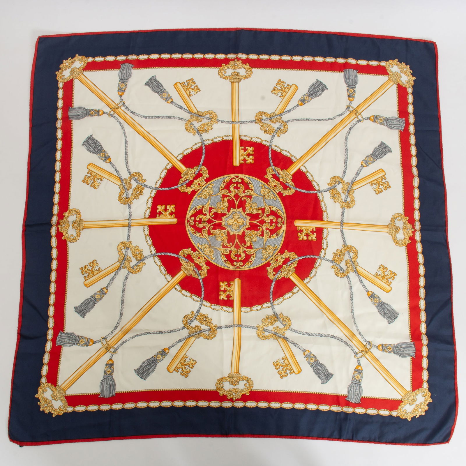 Ladies Silk Scarf: . (34" square) Good