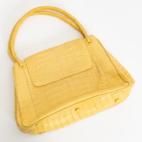 Nancy Gonzalez Crocodile LeatherYellow Handbag