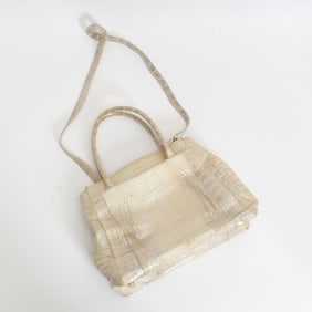 Nancy Gonzalez Crocodile Leather Off White Handbag