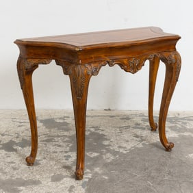 Rococo Style Stained and Carved Wood Console Table