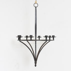 Painted Iron Eight-Light Chandelier