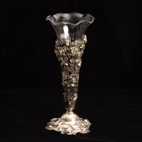 American Sterling Silver and Glass Vase