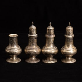Group of Four Sterling Silver Shakers