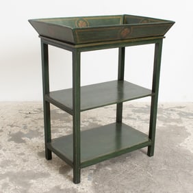 Painted Wood Three-Tier Stand