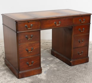 George III Style Mahogany Pedestal Desk