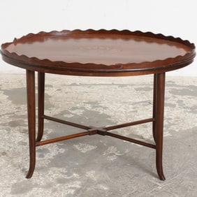 George III Style Mahogany Oval Butler's Tray Table