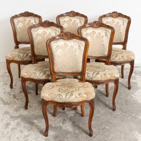 Set of Six Louis XV Style Upholstered Side Chairs