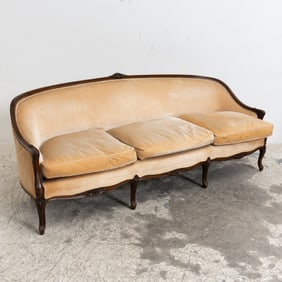 Louis XV Style Upholstered Mahogany Sofa