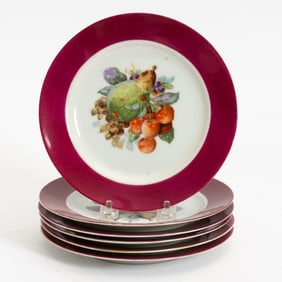 Set of Six Occupied Japan Porcelain Plates