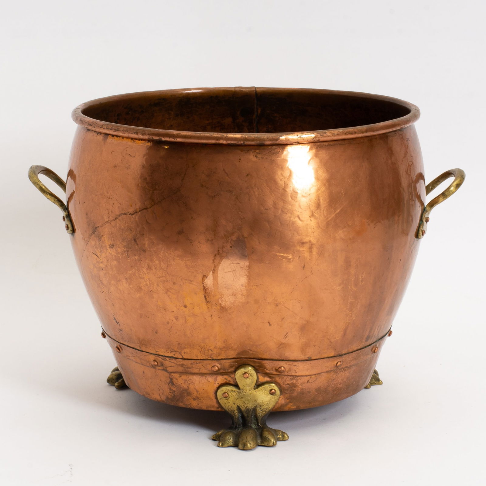 Copper Kindle Bin: . (11" h x 13 3/4" dia) Dings