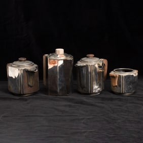Art Deco Four-Piece Silver-Plate Coffee and Tea Set