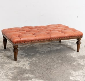 Leather Upholstered Tufted Bench