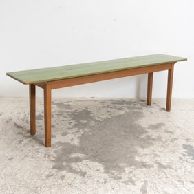 Green Painted Rustic Pine Console