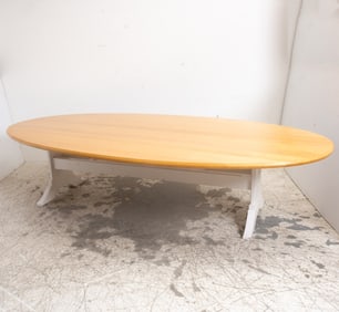 Large Oval Painted Birchwood Dining Table
