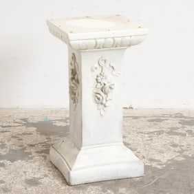 White Painted Plaster Pedestal