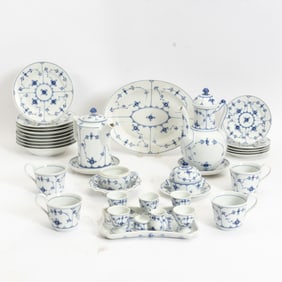 Royal Copenhagen Blue Fluted Porcelain Partial Service