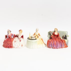 Group of Three Royal Doulton Porcelain Seated Figures