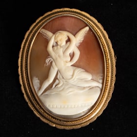 Silver-Gilt and Shell Cameo Brooch
