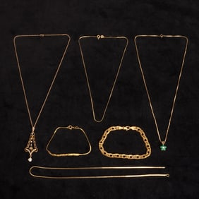 Group of Gold and Gem-Set Jewelry
