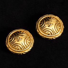 Pair of Gilt Metal Chanel Earrings
