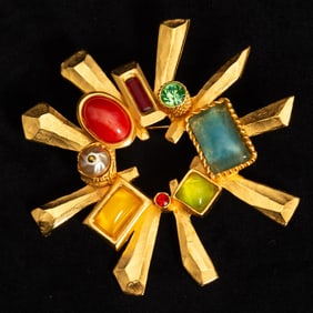 Christian Lacroix Gilt Metal Brooch