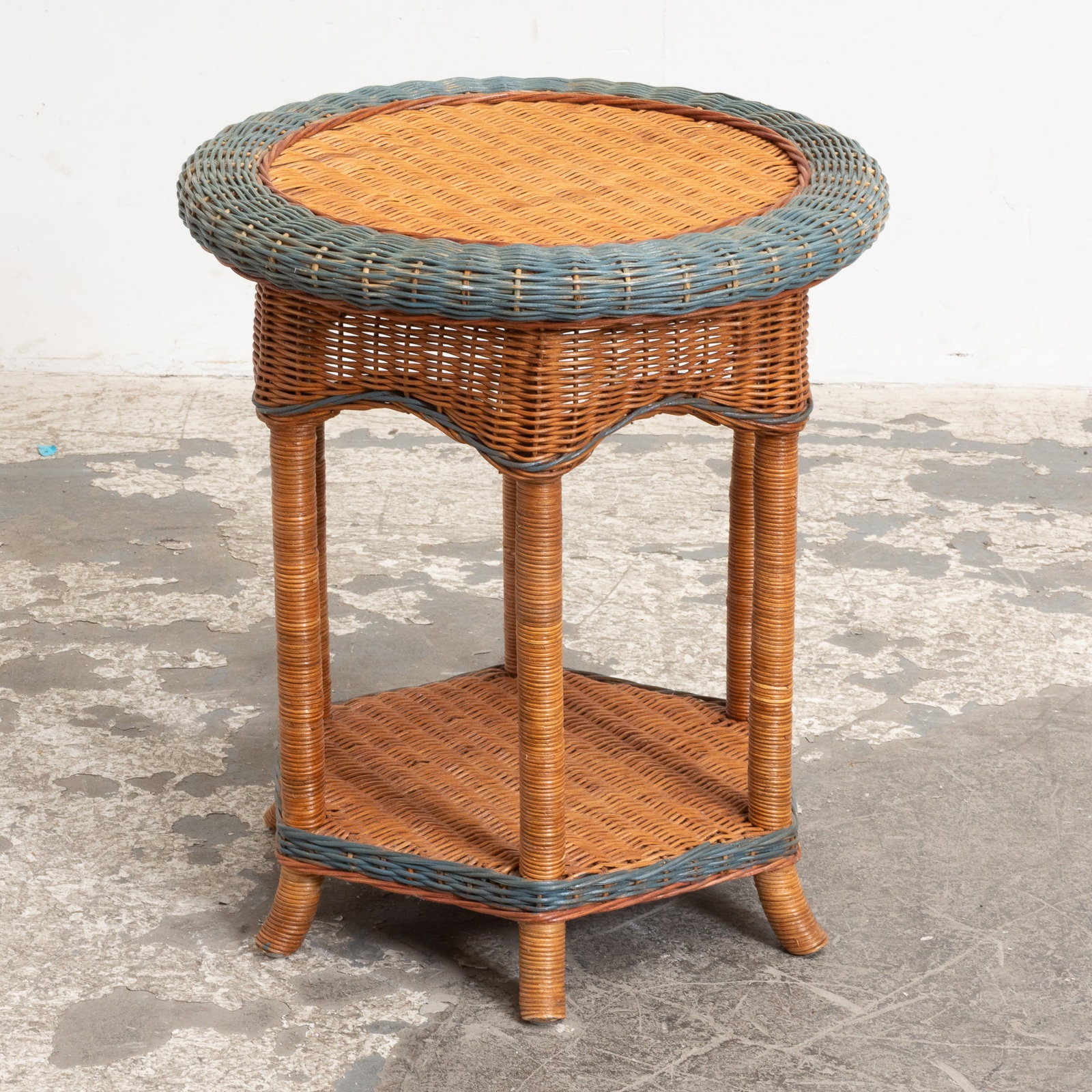 Painted Wicker Side Table (1 of 2)