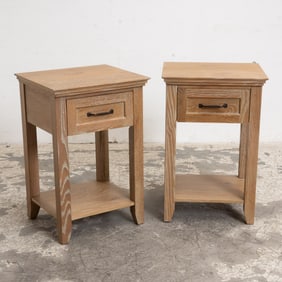 Pair of Cerused Oak Bedside Tables