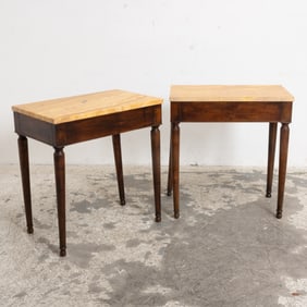 Mahogany Marble Top Side Table