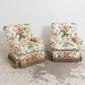 Pair of Floral Upholstered Armchair