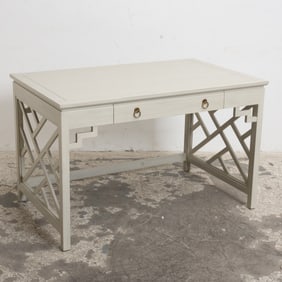 White Painted Trellis Desk