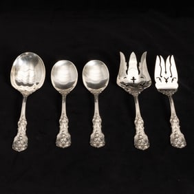 Set of Five Sterling Silver Reed & Barton Serving Utensils