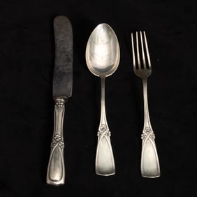 Group of Three 800 Silver Flatware