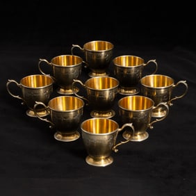 Set of Nine Tiffany & Co. Sterling Silver Cups