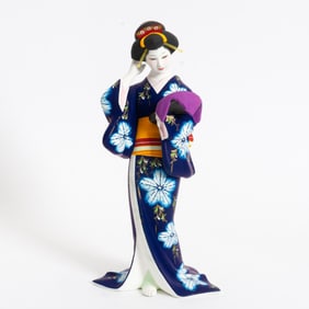 Painted Porcelain Geisha Figure