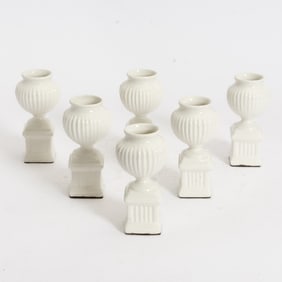 Set of Six Glazed Ceramic Miniature Vases