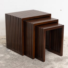 Modern Mahogany Nesting Tables