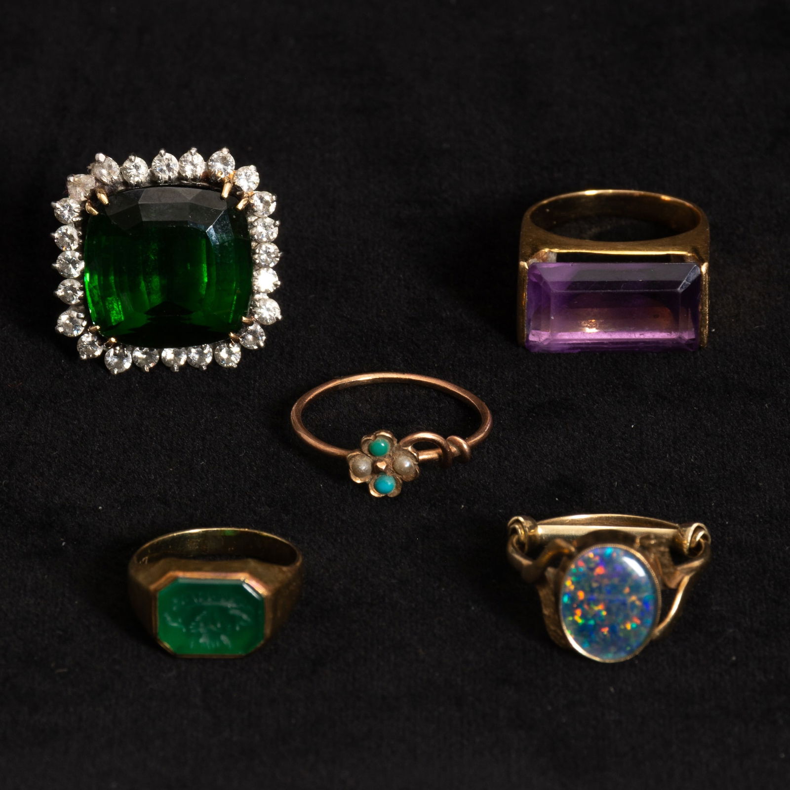Group of Gold, Low-Karat Gold and Gem-Set Rings (1 of 20)