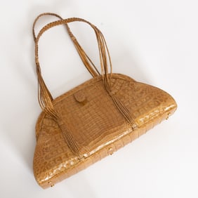 Tan Nancy Gonzalez Crocodile Leather Handbag