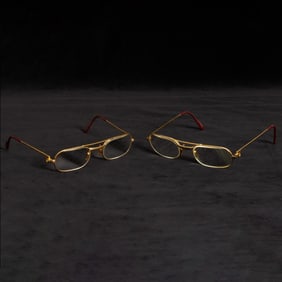 Two Pairs of Cartier 'Santos' Oval Eyeglasses