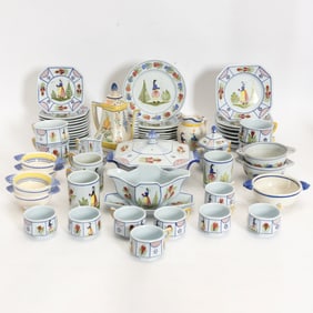 Group of Quimper Dinnerware