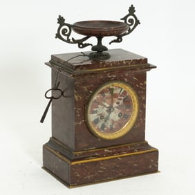Marble and Brass Mantle Clock