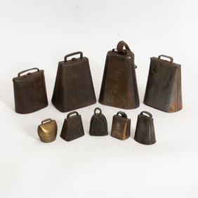 Group of Nine Cowbells