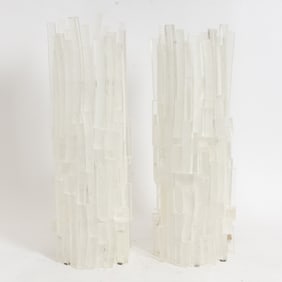 Pair of Acrylic Ice Form Lamps