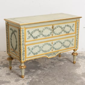 Italian Painted Carved Two-Drawer Chest