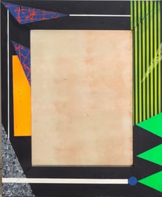 Geometric Paint Decorated Wood Mirror