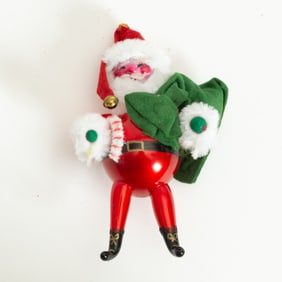 Santa Clause Glass Tree Ornament