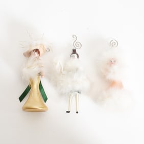 Group of Three Soffieria De Carlini Female Form Glass Ornaments